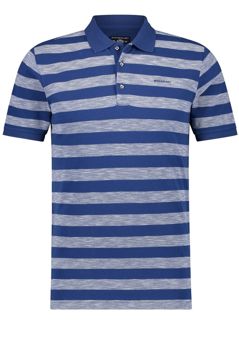 State of Art polo donkerblauw gestreept