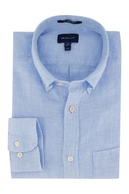 Gant Gant linnen overhemd lichtblauw Regular Fit
