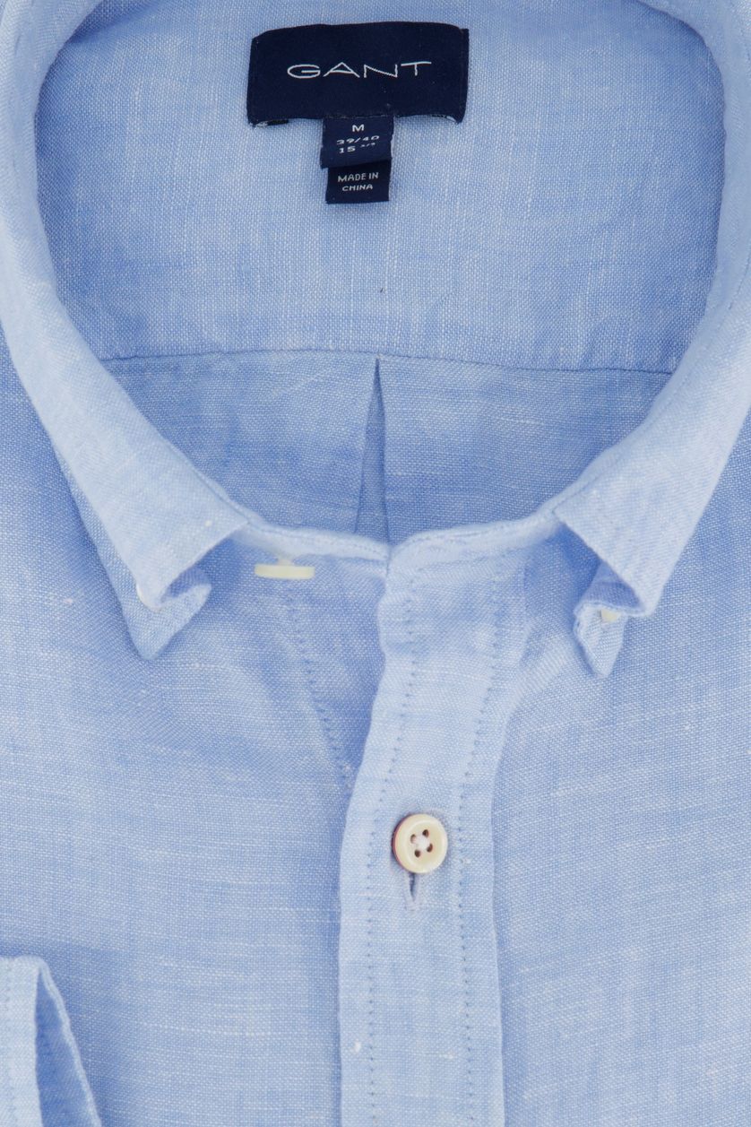 Gant linnen overhemd lichtblauw Regular Fit