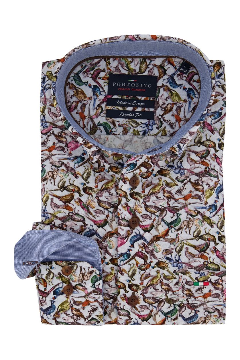 Overhemd Portofino printje fazant Regular Fit