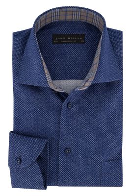 John Miller John Miller business overhemd John Miller Tailored Fit normale fit donkerblauw geprint katoen