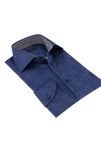 John Miller business overhemd John Miller Tailored Fit normale fit donkerblauw geprint katoen