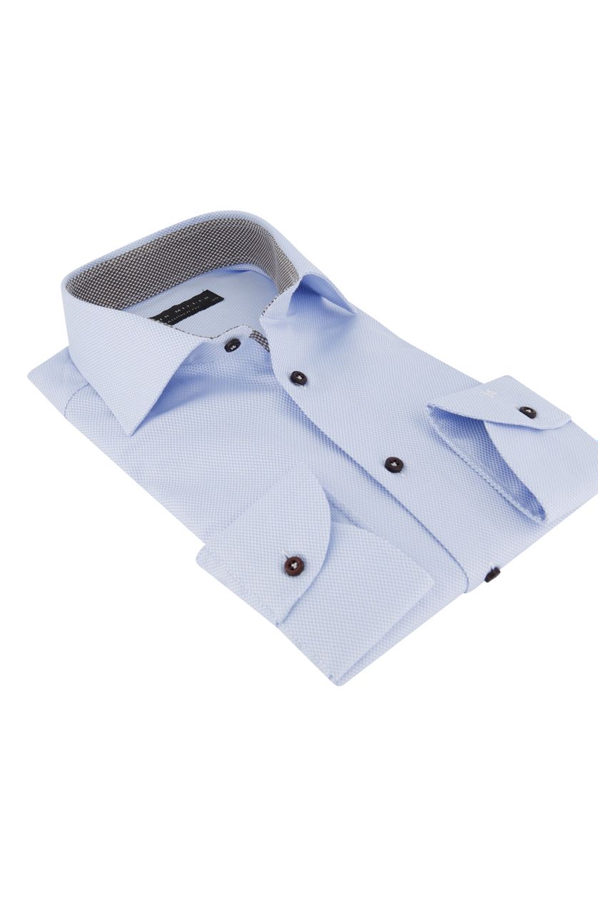 John Miller business overhemd John Miller Tailored Fit normale fit lichtblauw geprint katoen