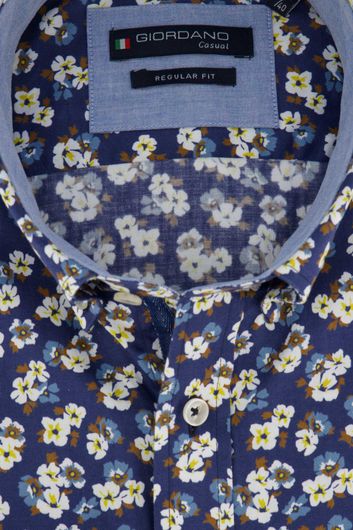 Giordano overhemd donkerblauw bloem