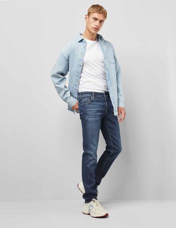 Meyer nette jeans blauw effen denim slim fit