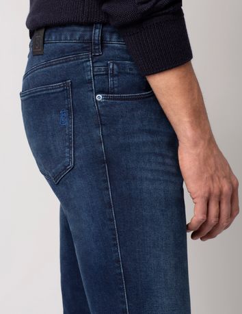 Meyer nette jeans donkerblauw effen denim zonder omslag
