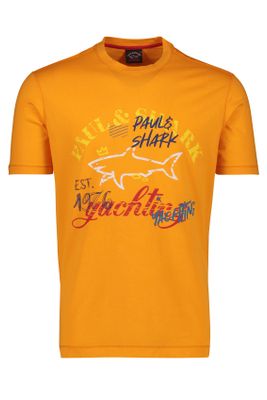 Paul & Shark Paul & Shark t-shirt oranje geprint