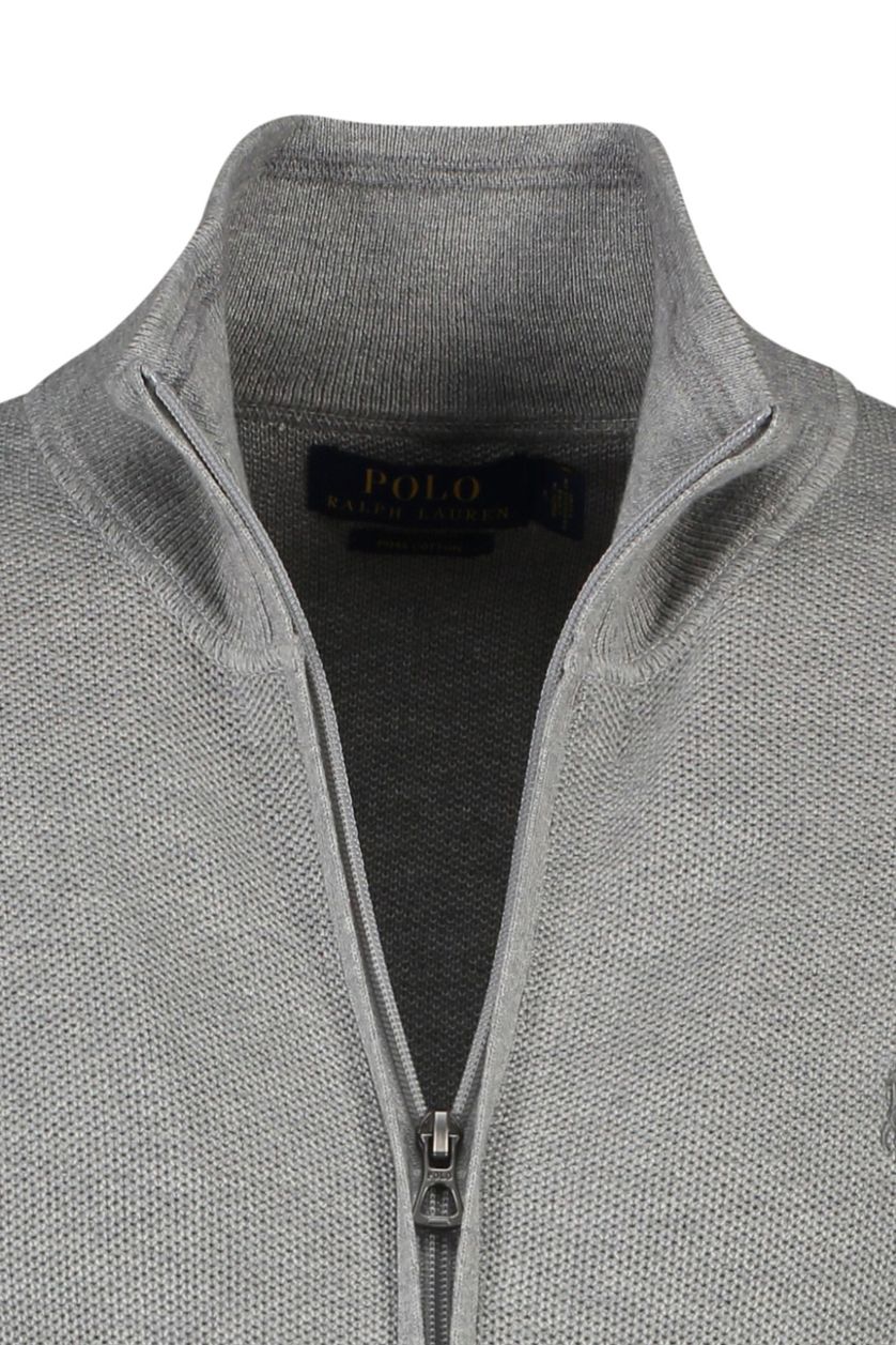 Polo Ralph Lauren vest grijs met logo opstaande kraag