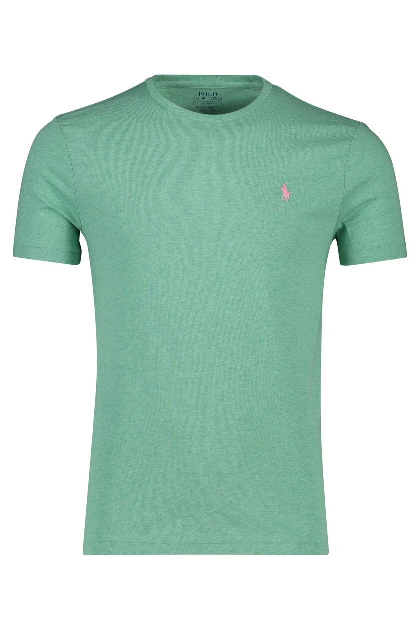 Ralph Lauren t-shirt Custom Slim Fit groen melange