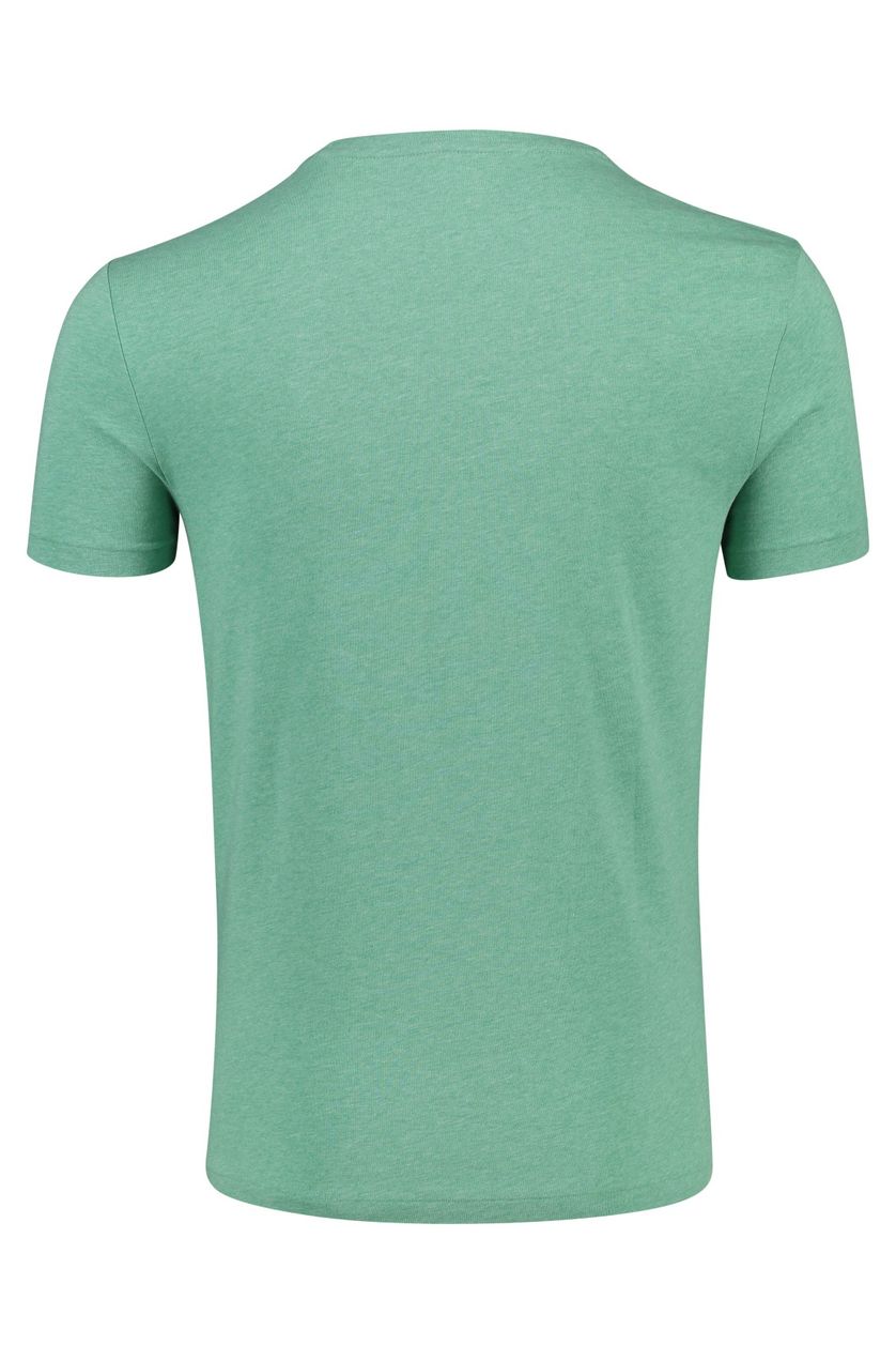 Ralph Lauren t-shirt Custom Slim Fit groen melange
