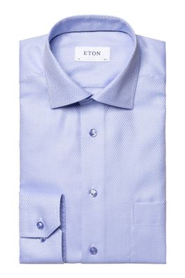 Eton Eton overhemd Classic Fit blauw structuur