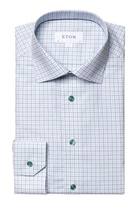 Eton Eton overhemd Classic Fit groen geruit