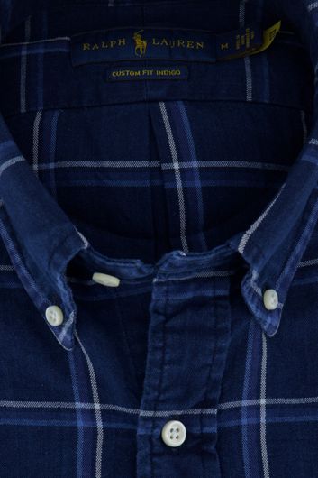 Ralph Lauren overhemd donkerblauw geruit