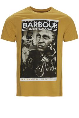 Barbour T-shirt Barbour goud met opdruk