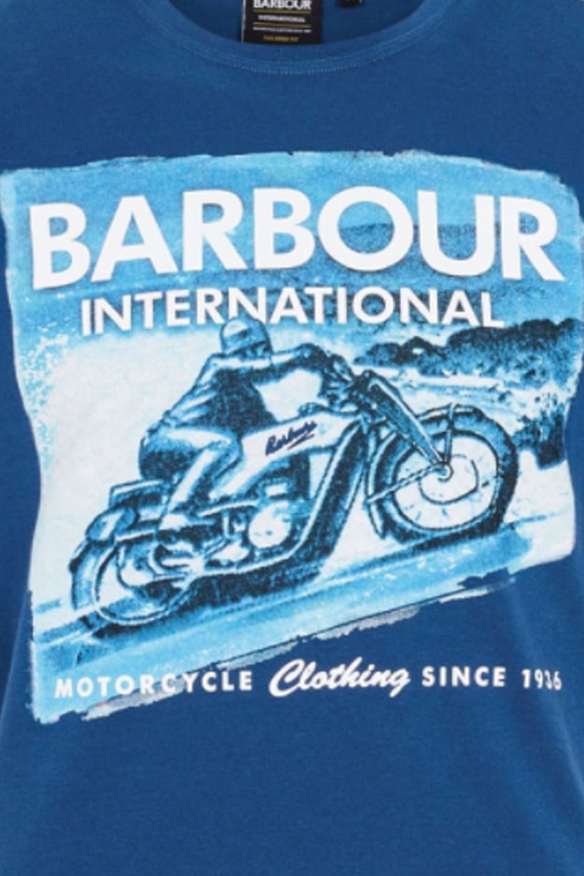 Barbour t-shirt blauw ronde hals