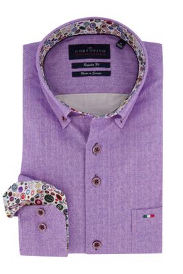Portofino Overhemd Portofino Regular Fit paars button down