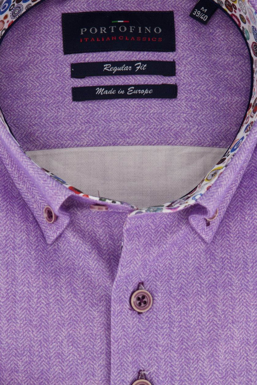 Overhemd Portofino Regular Fit paars button down