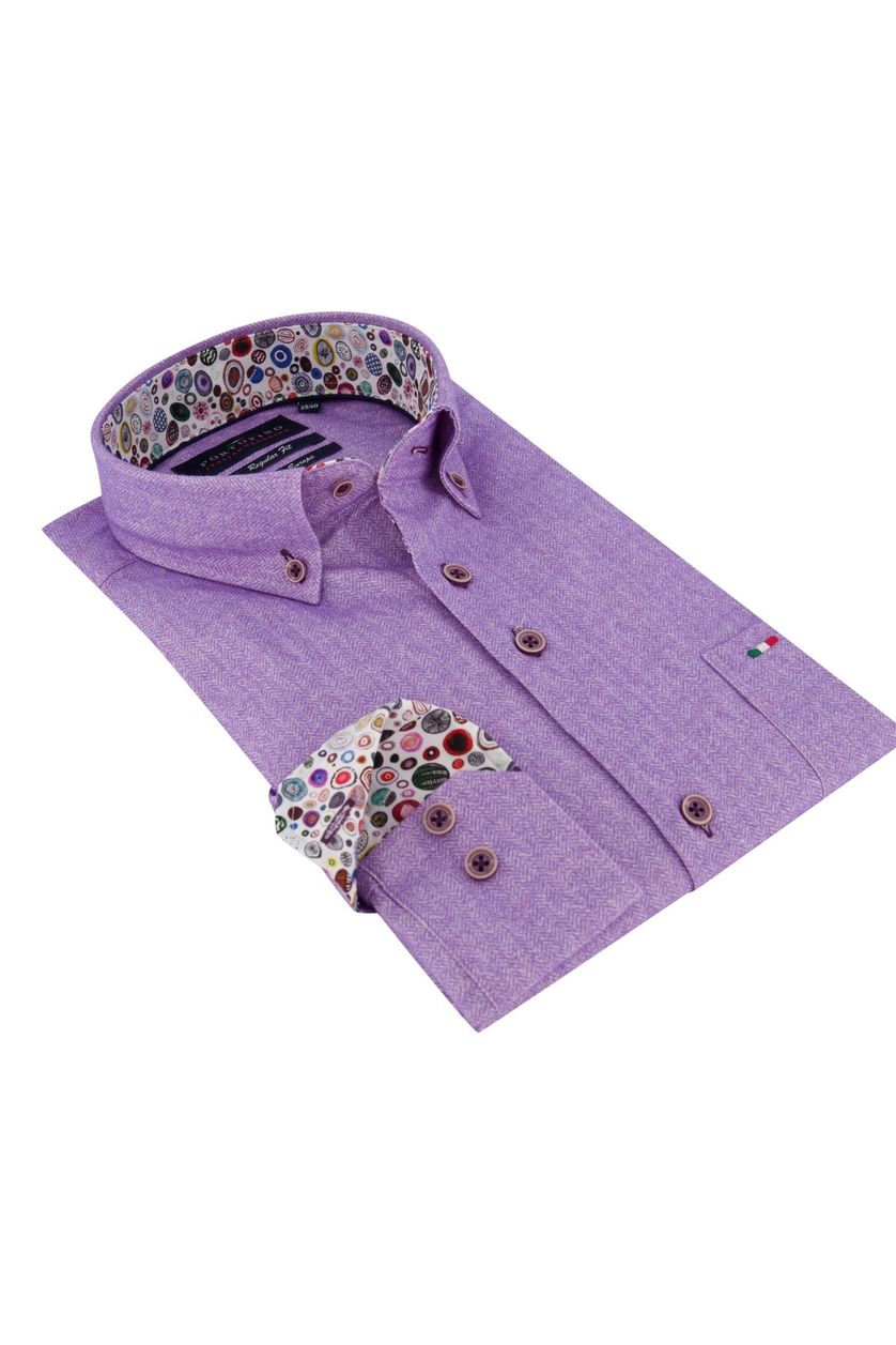 Overhemd Portofino Regular Fit paars button down