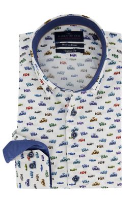 Portofino Overhemd mouwlengte 7 Portofino race print Tailored Fit