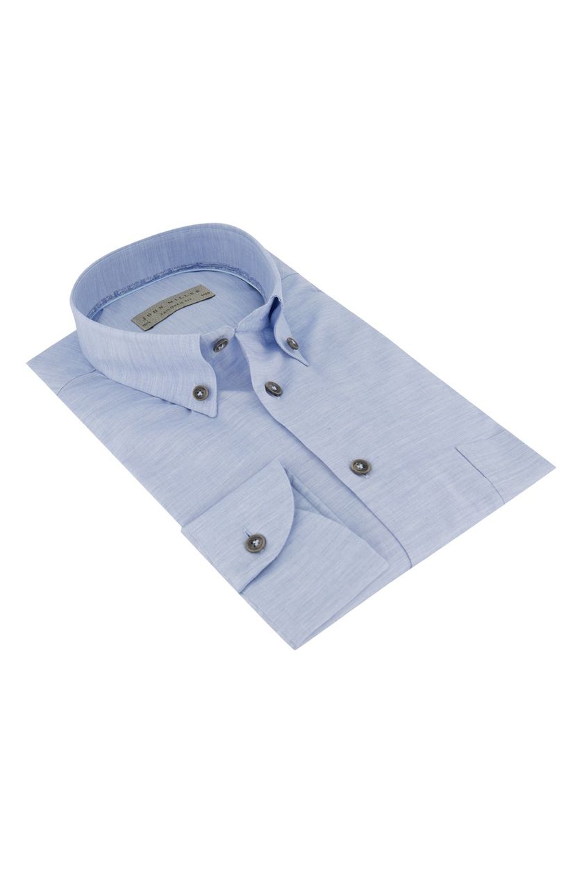 John Miller zakelijk overhemd Tailore Fit normale fit lichtblauw effen katoen