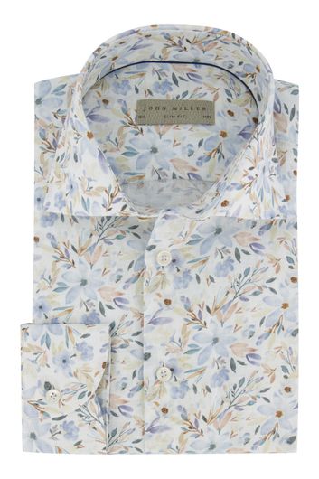 Overhemd John Miller bloemen pastel Slim Fit