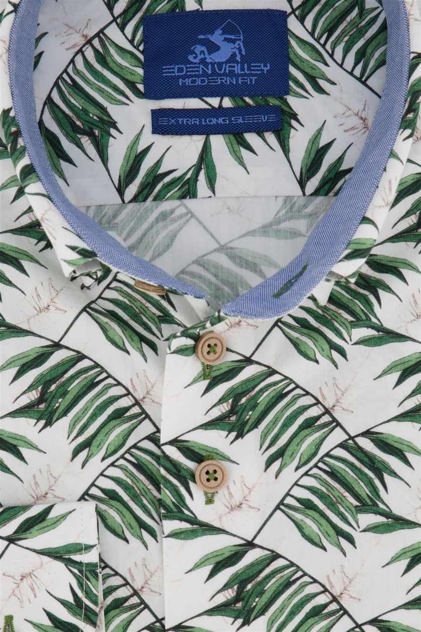 Overhemd Eden Valley mouwlengte 7 groen print