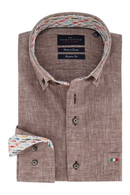 Portofino Overhemd Portofino buirn linnen Regular Fit