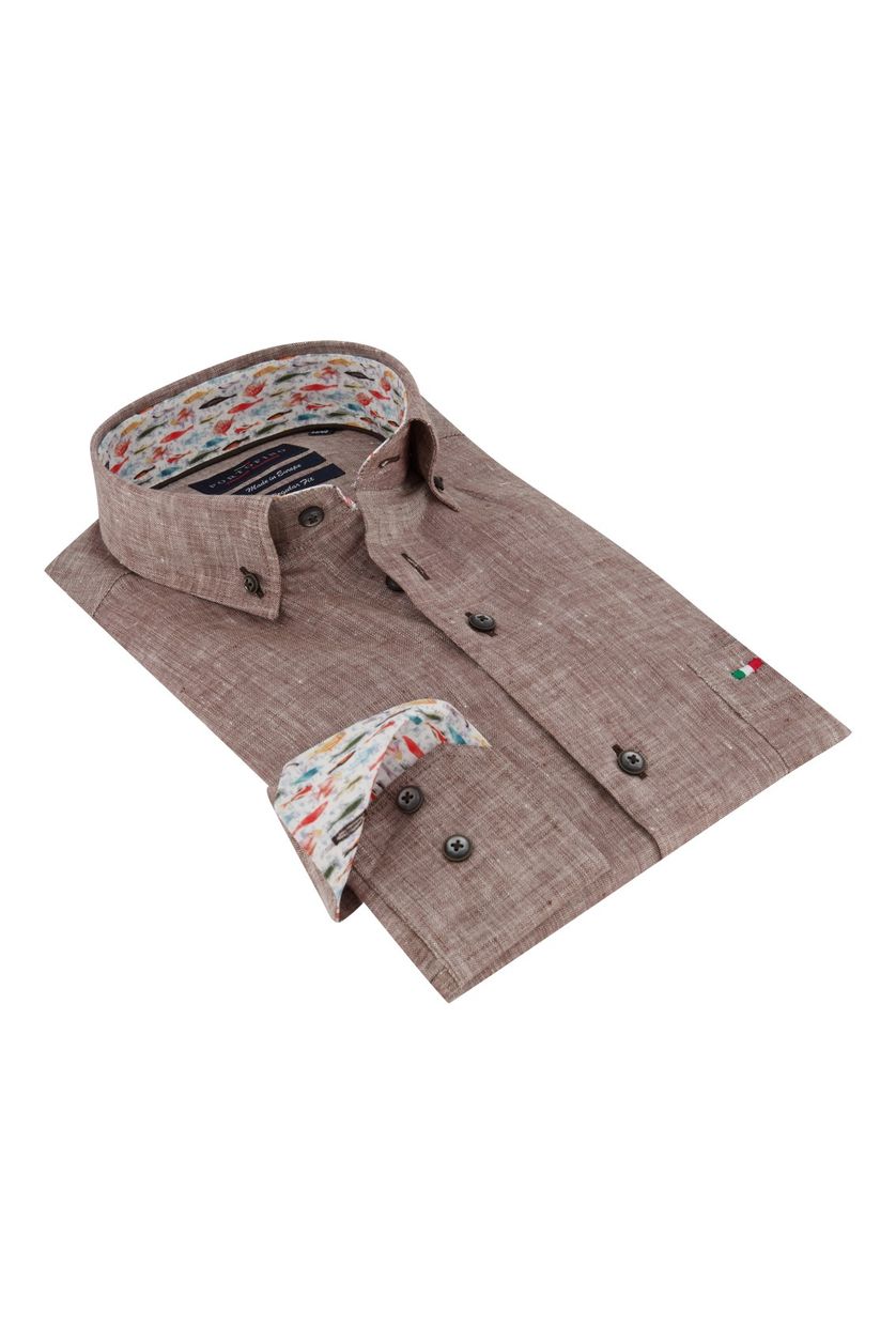 Overhemd Portofino buirn linnen Regular Fit