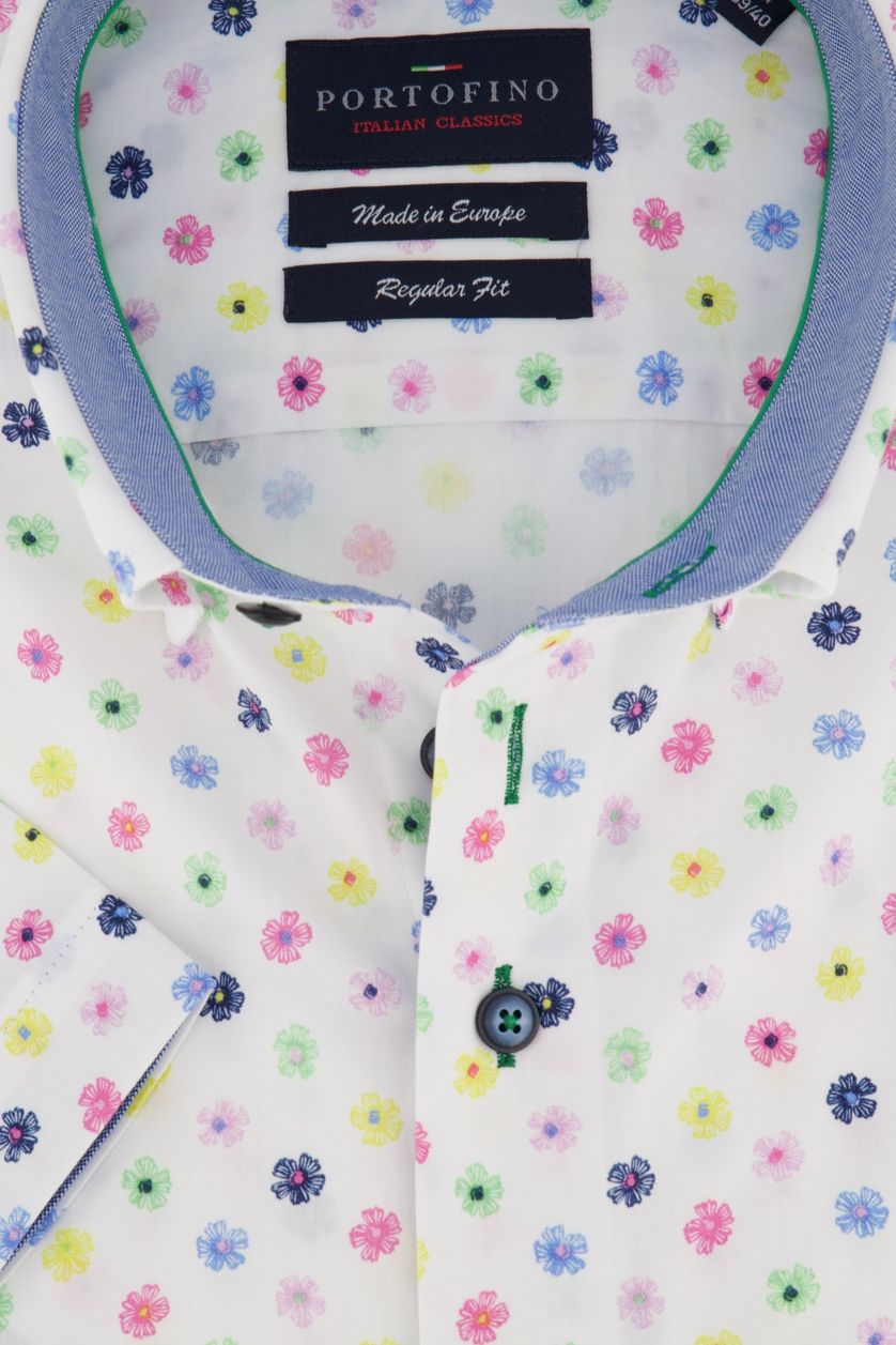 Portofino korte mouwen overhemd bloem Regular Fit