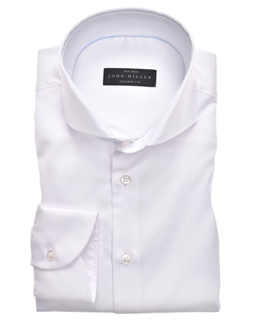 John Miller effen wit business overhemd Tailored Fit katoen