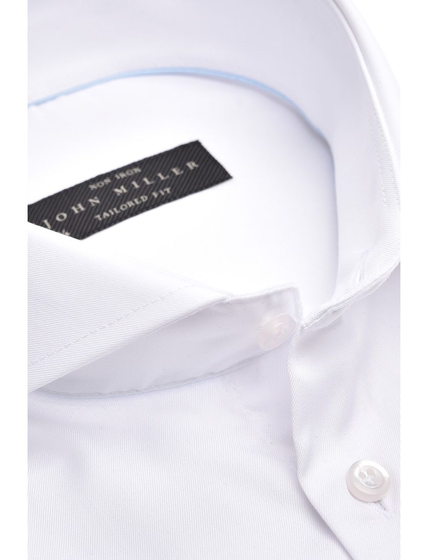 John Miller effen wit business overhemd Tailored Fit katoen