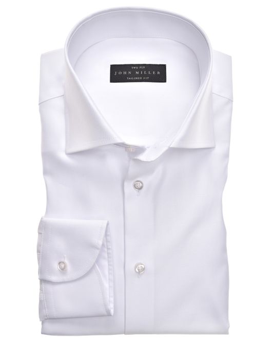 Tailored Fit overhemd John Miller wit