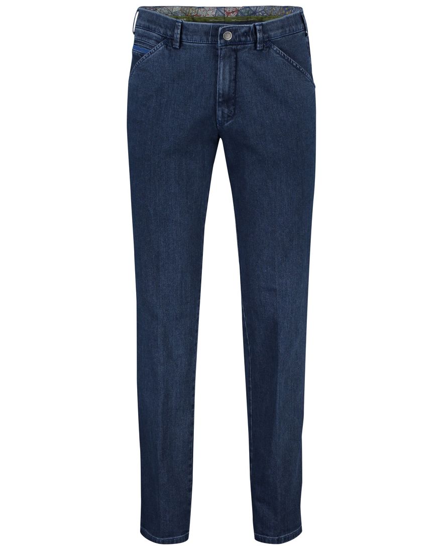 Meyer nette jeans Chicago donkerblauw effen denim, katoen