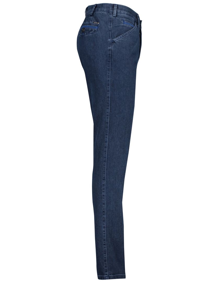 Meyer nette jeans blauw effen denim, katoen Chicago