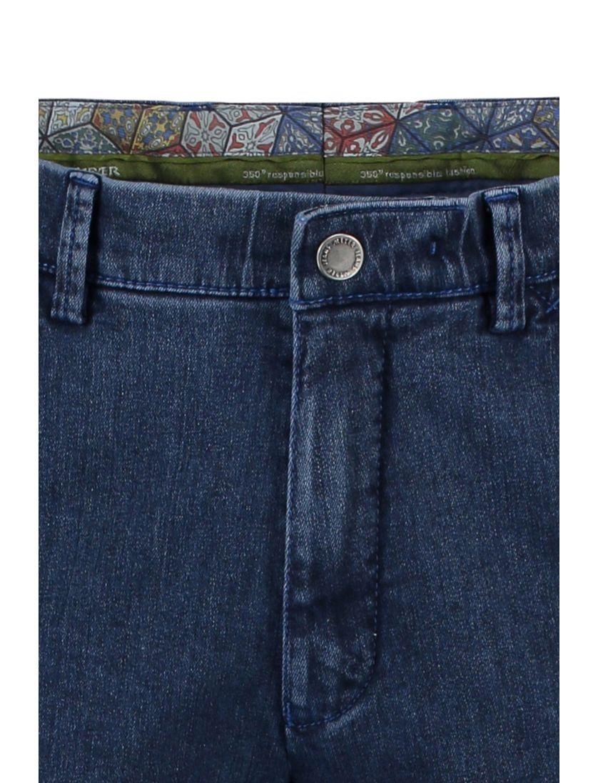 Meyer nette jeans blauw effen denim, katoen Chicago