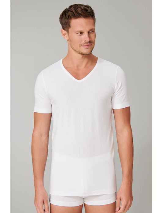 t-shirt Schiesser 95/5 ondergoed aanbieding effen wit