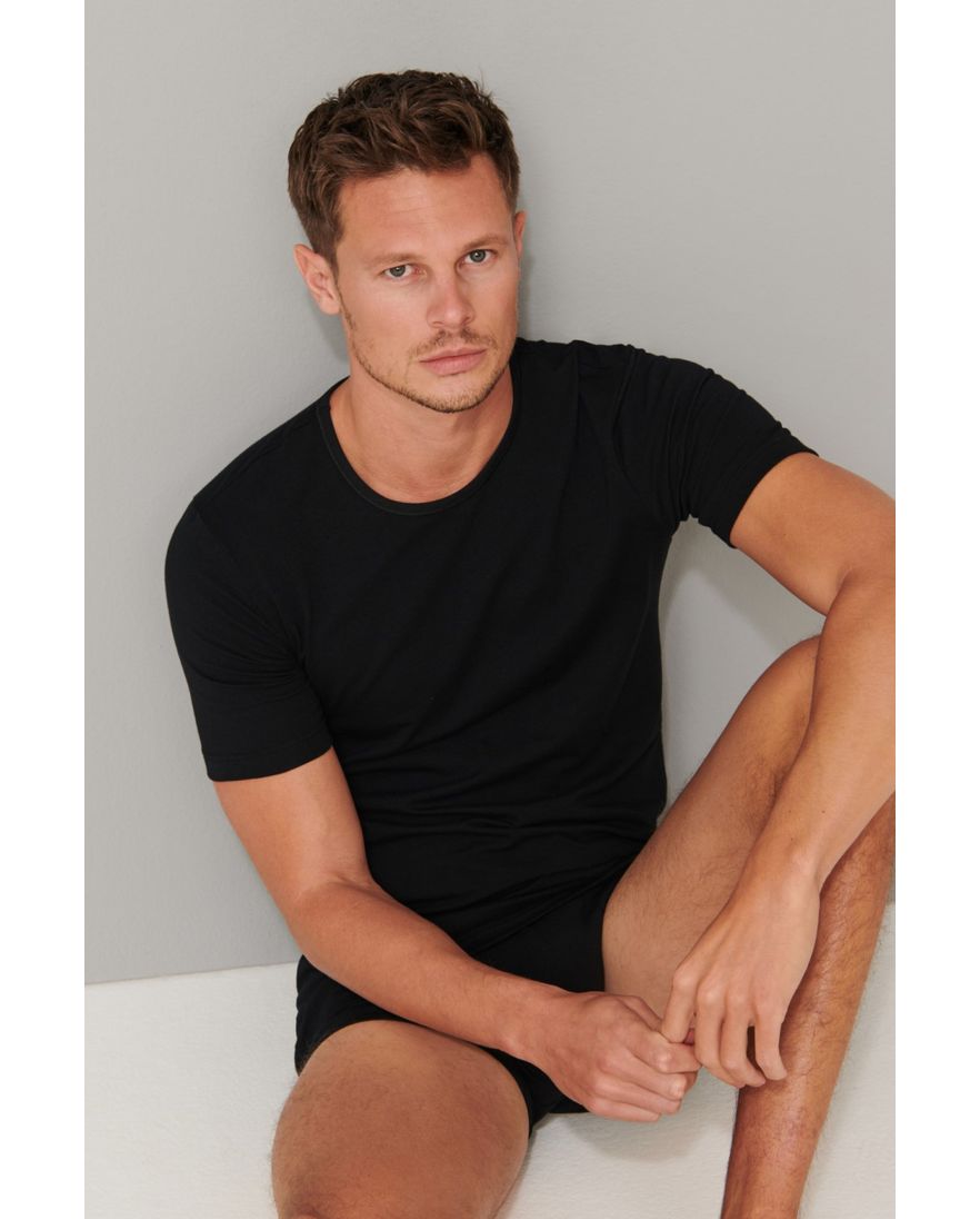 Schiesser t-shirt Schiesser 95/5 ondergoed aanbieding zwart