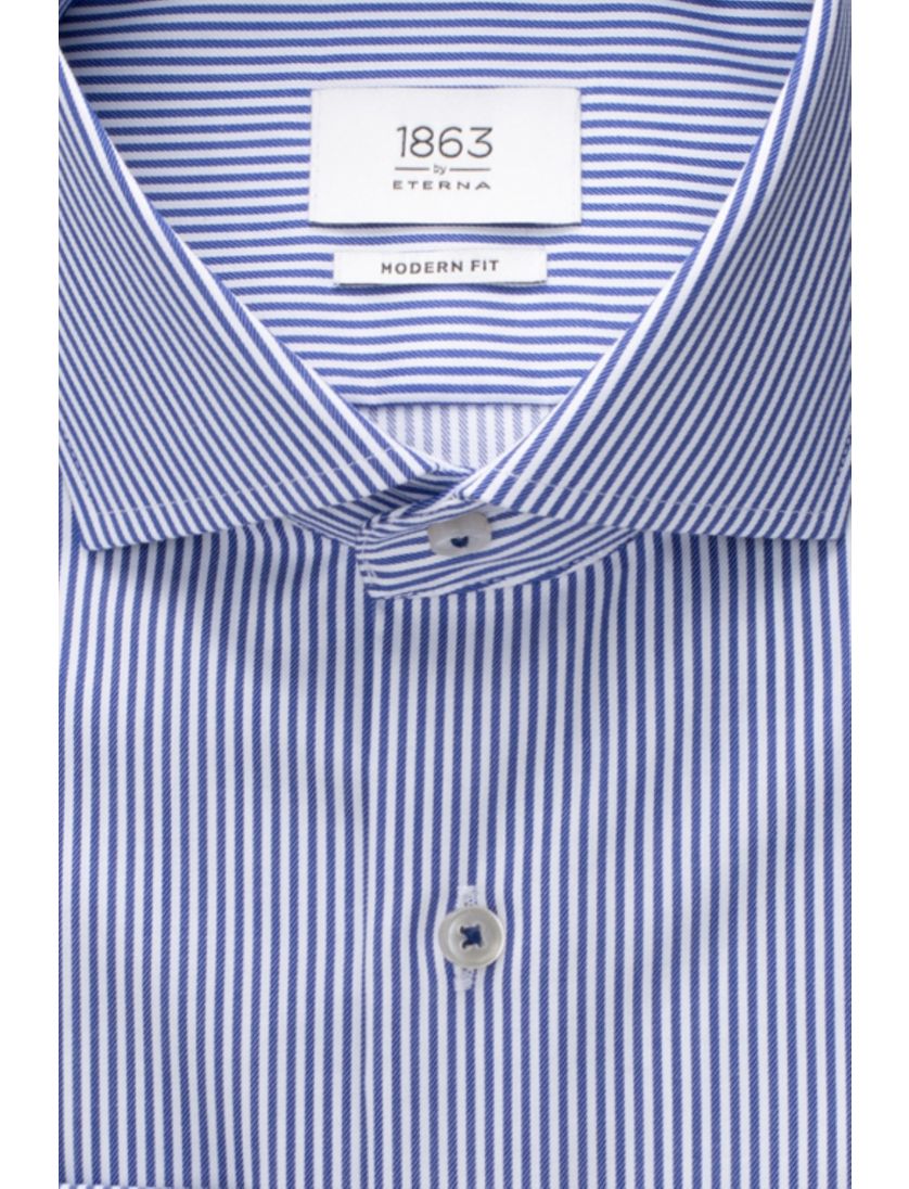 Eterna 1863 overhemd Modern Fit blauw wit