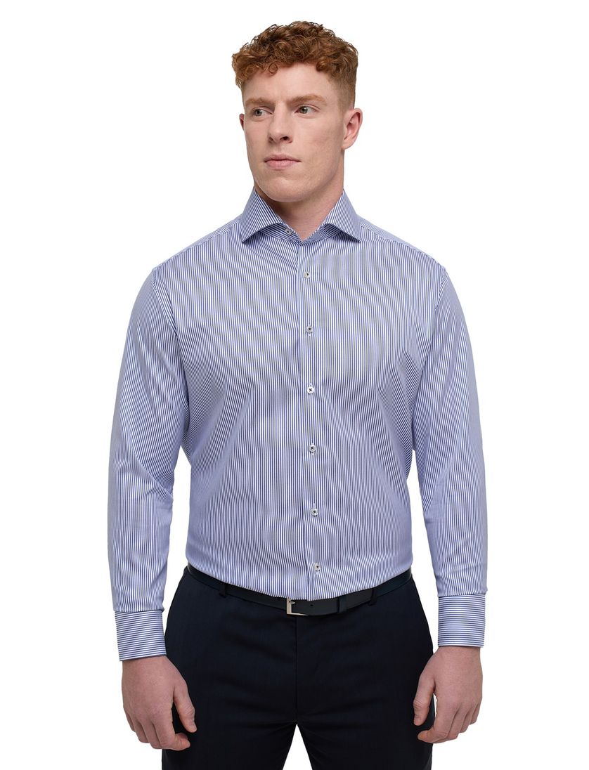 Eterna 1863 overhemd Modern Fit blauw wit