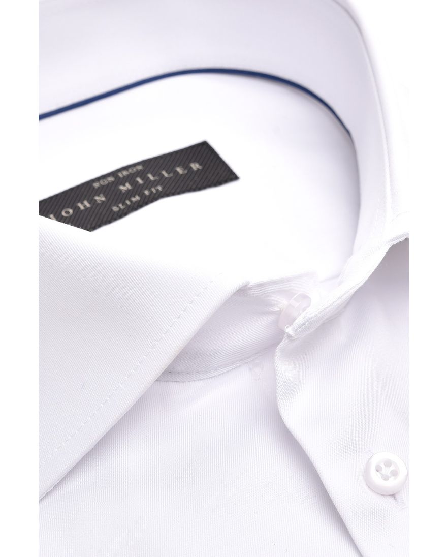 John Miller overhemd Slim Fit strijkvrij wit