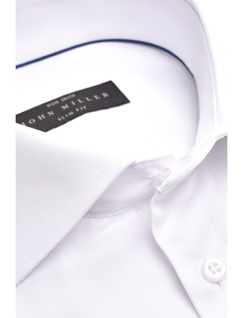 Overhemd John Miller strijkvrij wit Slim Fit