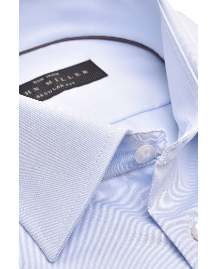 John Miller overhemd wijde fit lichtblauw effen katoen