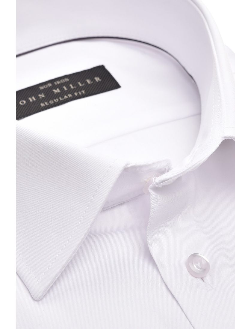 Overhemd John Miller wit Regular Fit strijkvrij