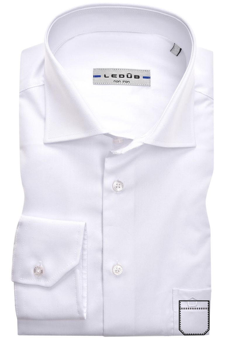 Mouwlengte 7 Ledub overhemd wit strijkvrij