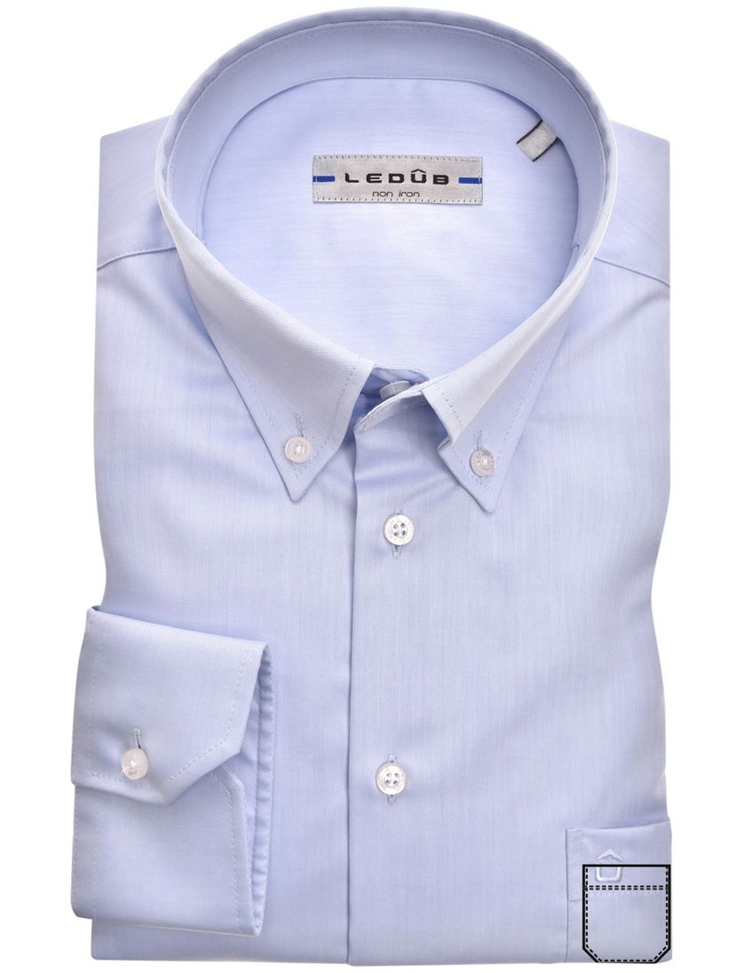 Ledub overhemd lichtblauw Modern Fit non iron