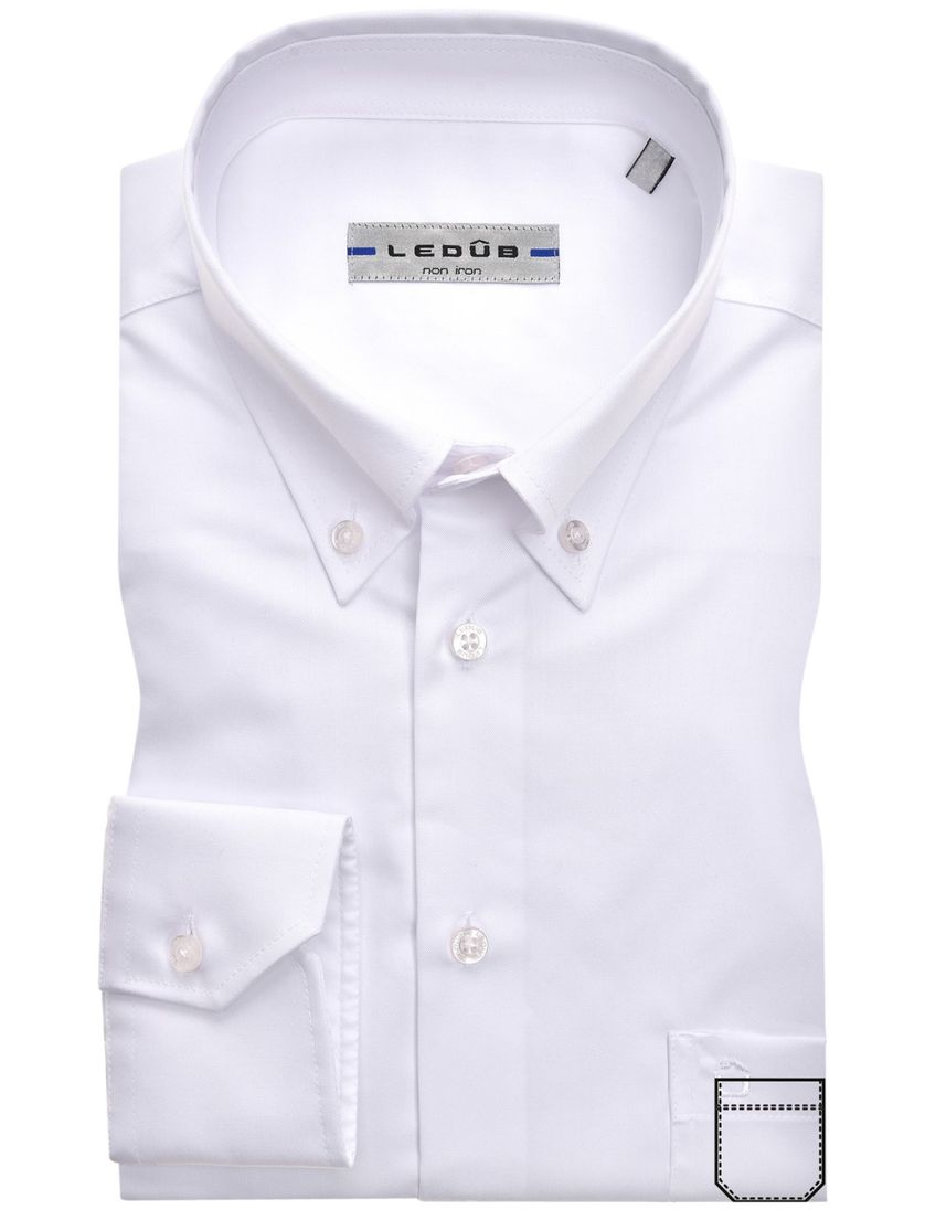 Ledub overhemd Modern Fit strjkvrij wit