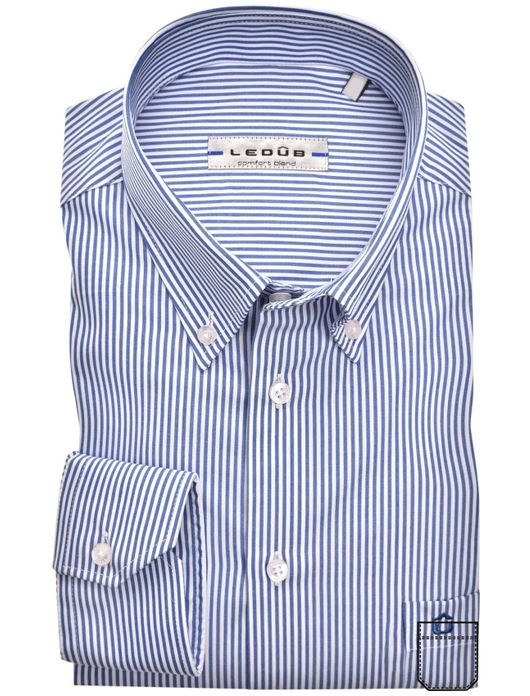 Stretch overhemd Ledub strepen Modern Fit
