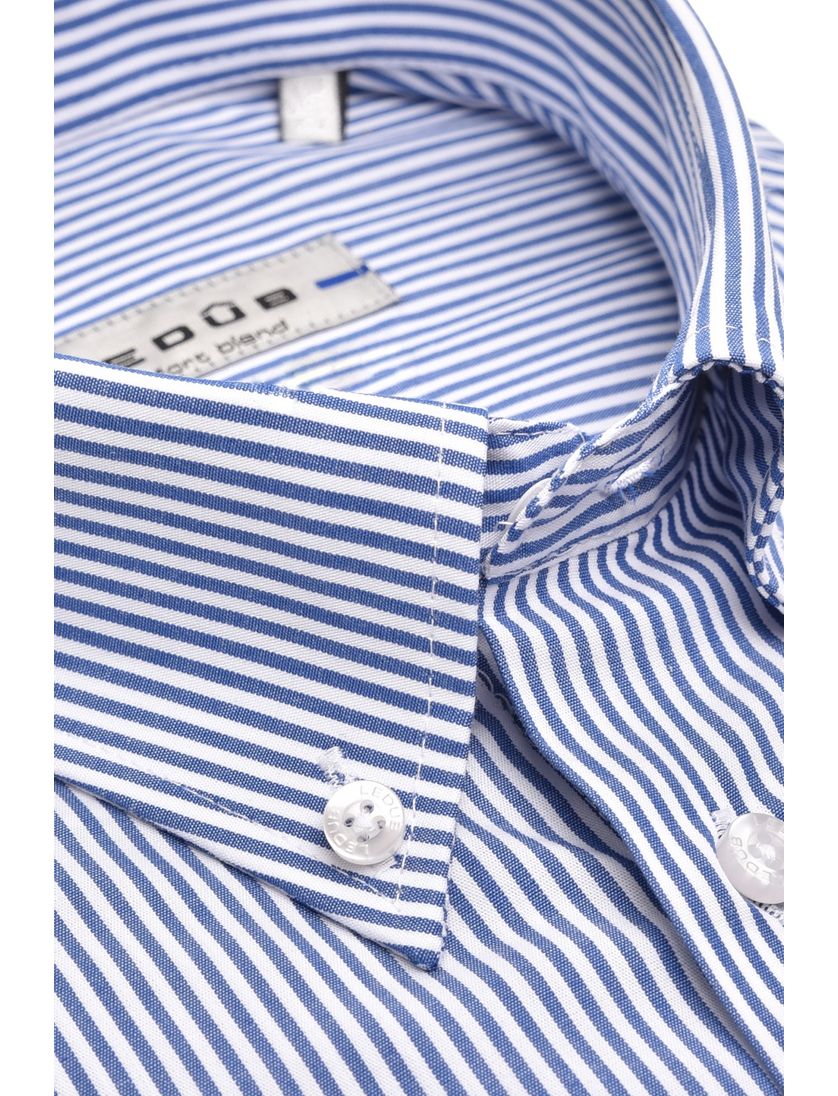 Overhemd Ledub navy strepen Modern Fit stretch