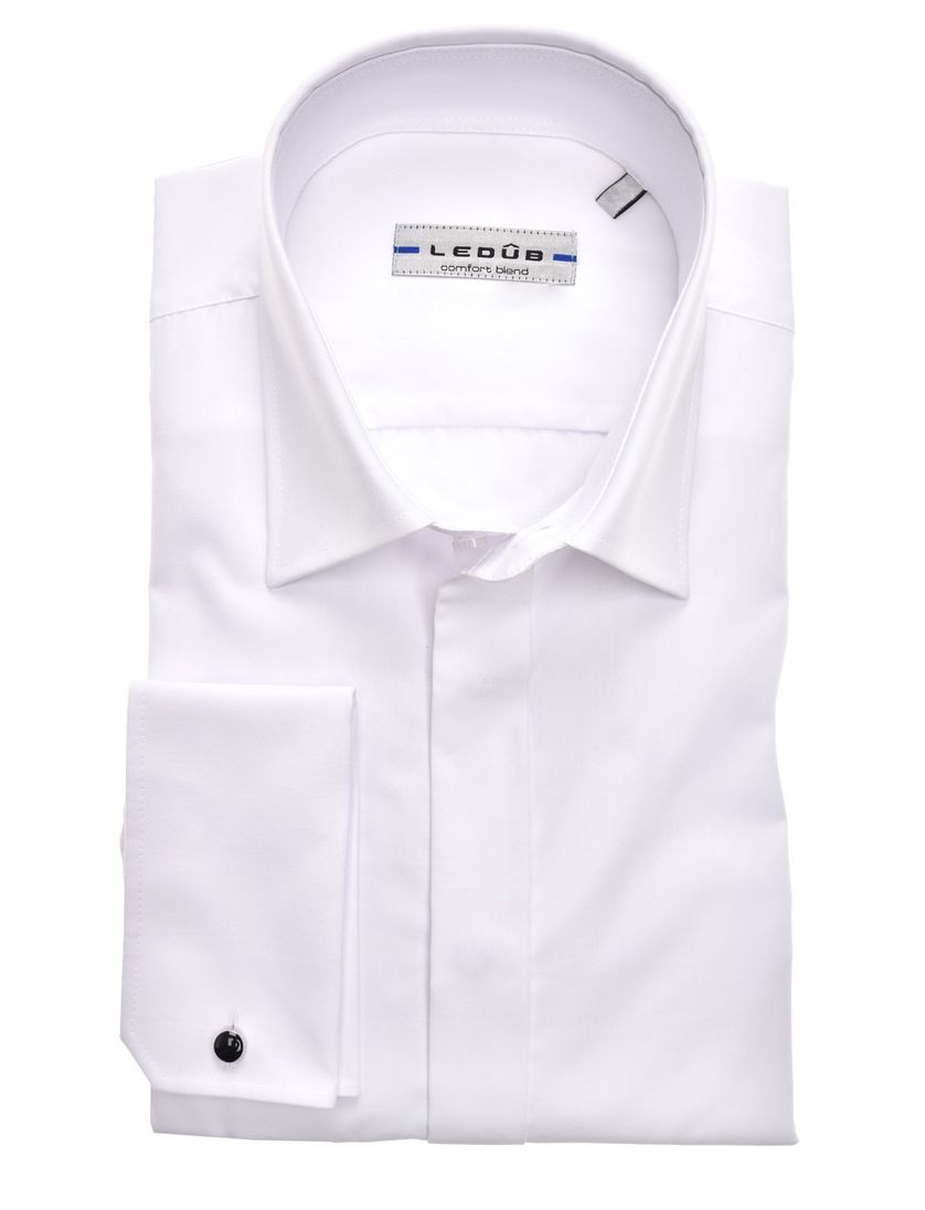 Ledub smoking overhemd wit dubbele manchet