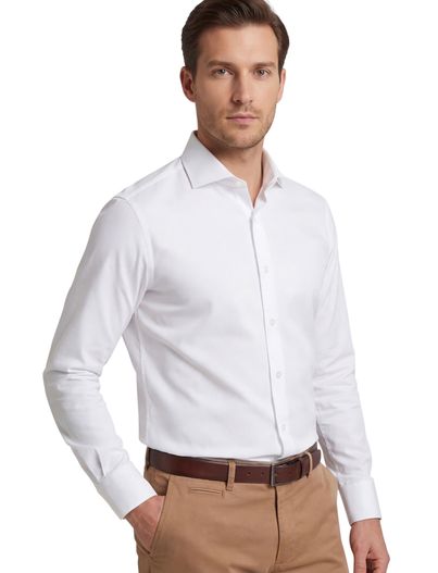 Ledub Overhemd Ledub wit stretch Modern Fit